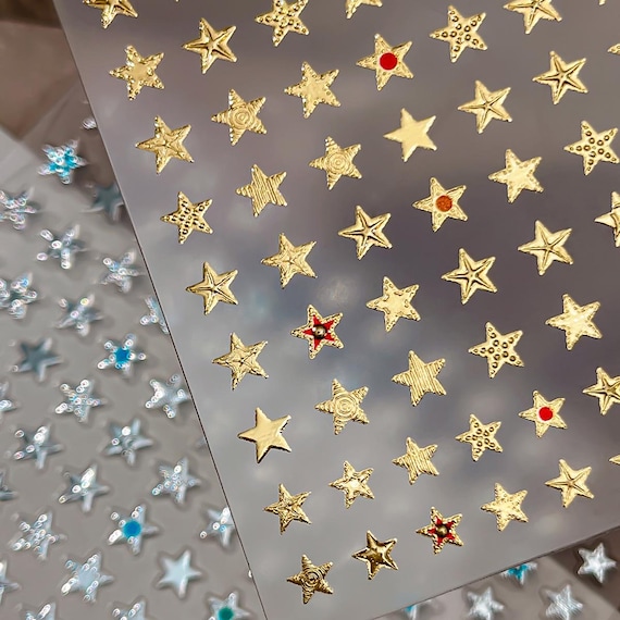 Simple Stars Nail decal sticker/ Nail art/ 3D Adhesive/ DIY use