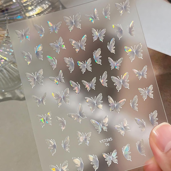 Shining Butterfly Nail decal sticker/ Nail art/ 3D Adhesive/ DIY use