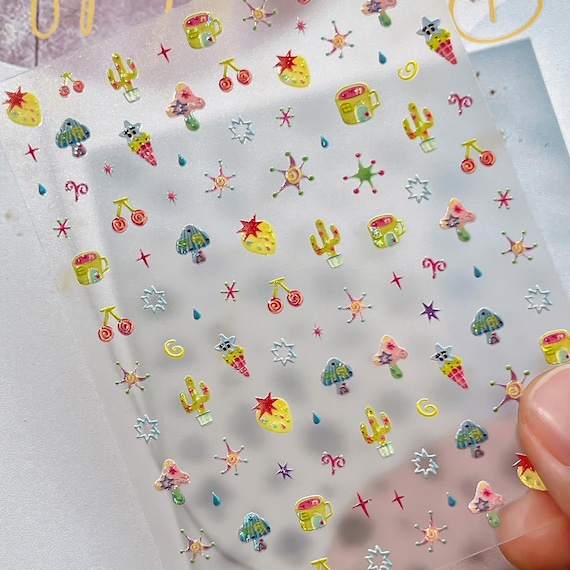 Spring Cartoon Pattern Nail decal sticker/ Nail art/ 3D Adhesive/ DIY use