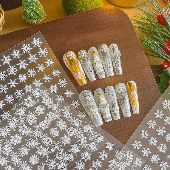Christmas nail decal sticker/ Nail art/ 3D Adhesive/ DIY use