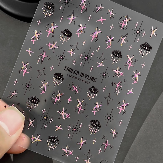 Clouds Stars Nail decal sticker/ Nail art/ 3D Adhesive/ DIY use
