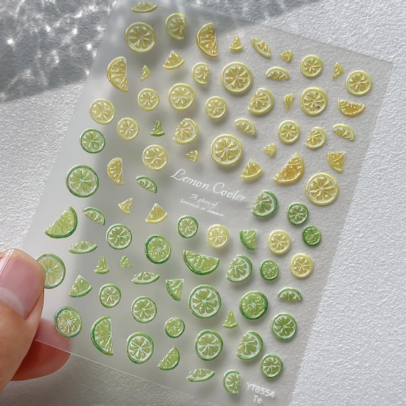 3D Lemon Lime Fruit Nail Stickers, Decals for Nails & Phone Case Decor