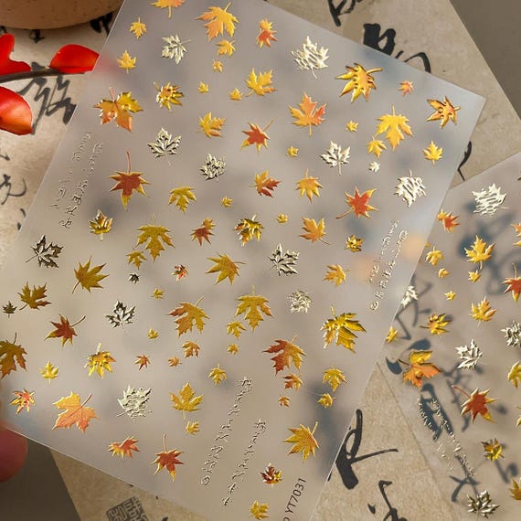 Maple Leaves Nail decal sticker/ Nail art/ 3D Adhesive/ DIY use