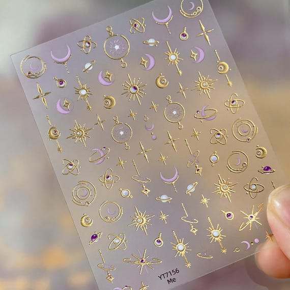 Star Moon Magic Pattern Nail decal sticker/ Nail art/ 3D Adhesive/ DIY use