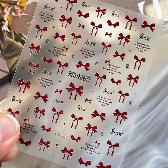 Cartoon Bow Nail decal sticker/ Nail art/ 3D Adhesive/ DIY use