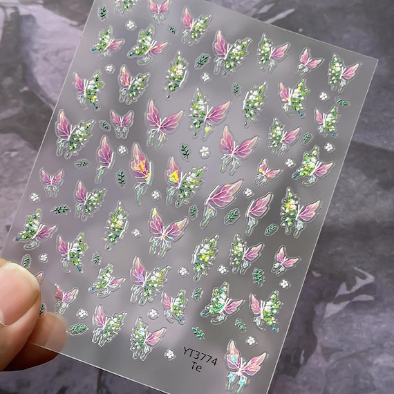 Butterfly Nail decal sticker/ Nail art/ 3D Adhesive/ DIY use