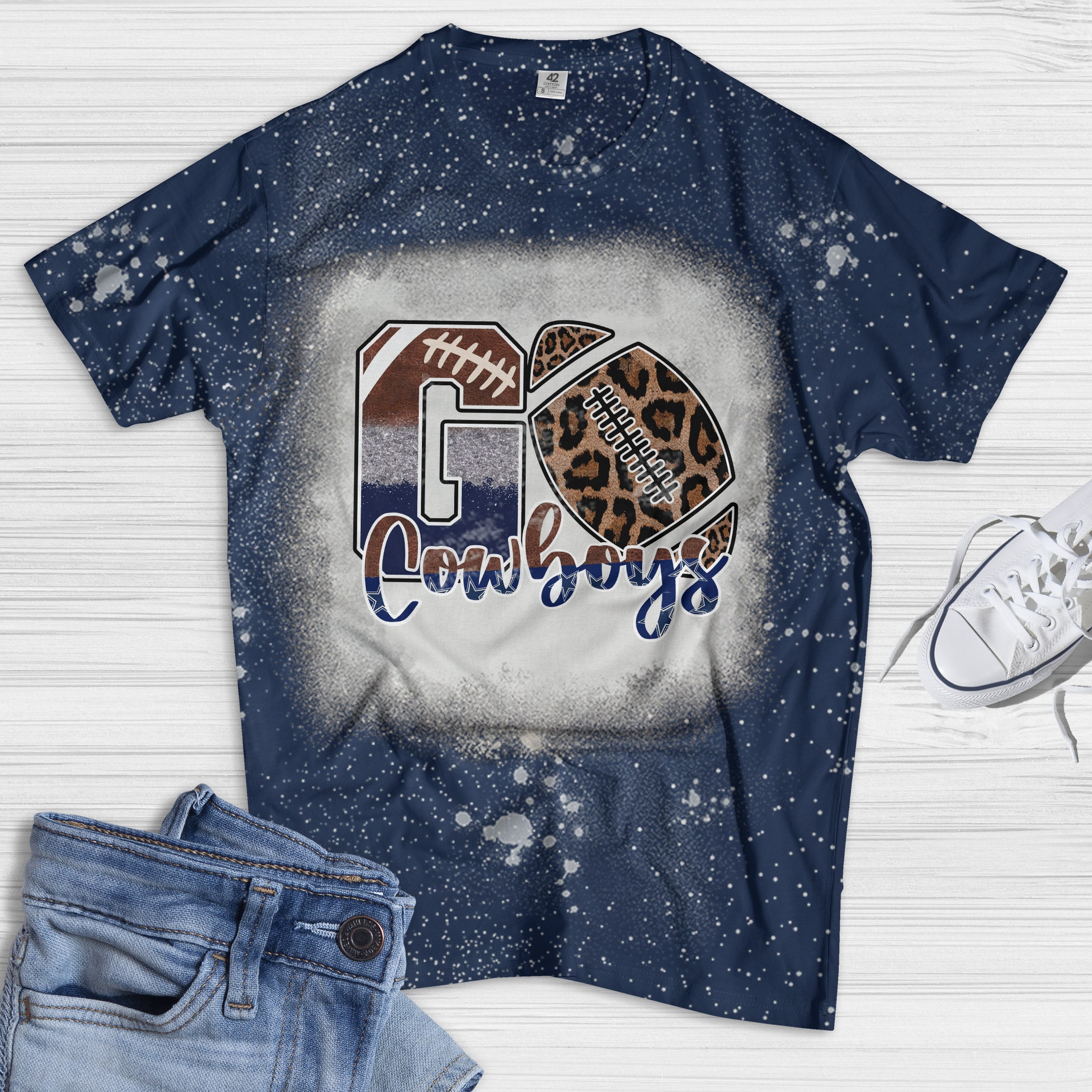 Go Cowboys Shirt Dalas Cowboys Leopard players Dalas Cowboys Shirt handmade cotton distressed shirt,cotton bleached shirt