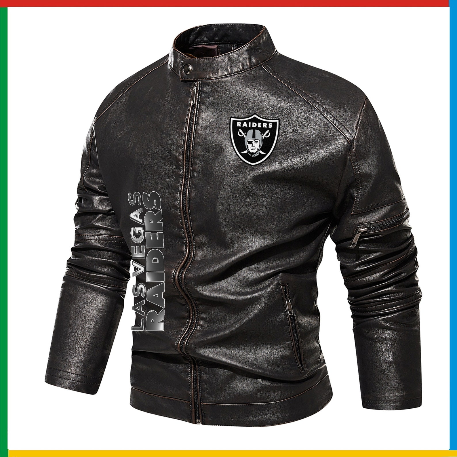 Las Vegas Raiders Men's New Leather Jacket Gift for Him Etsy