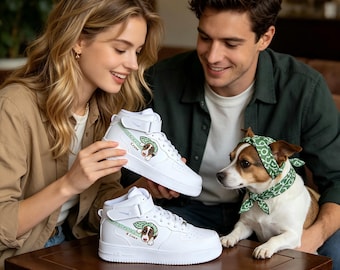 Custom Pet Portrait Air Force 1 Mid | Personalized Gift for Dog Lovers
