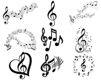 Music Notes Svg Bundle, Musical Notes Clipart, Music Notes Svg, Musical Notes Svg, Musical Notes Png, Cricut Cut Files, Instant Download