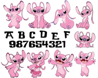 Stitch and Angel Svg Png Bundle, Stitch Tshirt Mug Cup, Stitch Svg, Png, Stitch Love Svg, Angel, Stitch With Angel Svg , Stitch Couple Svg