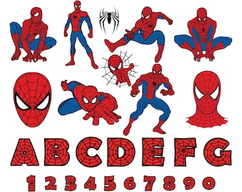 Spidey boy Svg, Spidey Clipart, Archivos de corte para Circut, Silueta de Spidey, Spiderboy Png, Spidey Svg y Png, Archivo digital