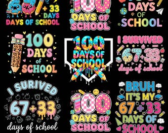 8 Jag överlevde 100 dagar i skolan png, Jag överlevde 67 dagar i skolan png, 67 33 dagar i skolan png, Lärare-elev-present, 100:e dagen i skolan png