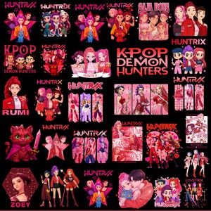 Plus de 30 Kpop Huntrix PNG pour la Saint-Valentin, Valentine Saja Girls PNG, Kpop Demon Hunter PNG, mignon Derpy Tiger, K pop Huntrix Clipart, Kpop Huntrix Valentine