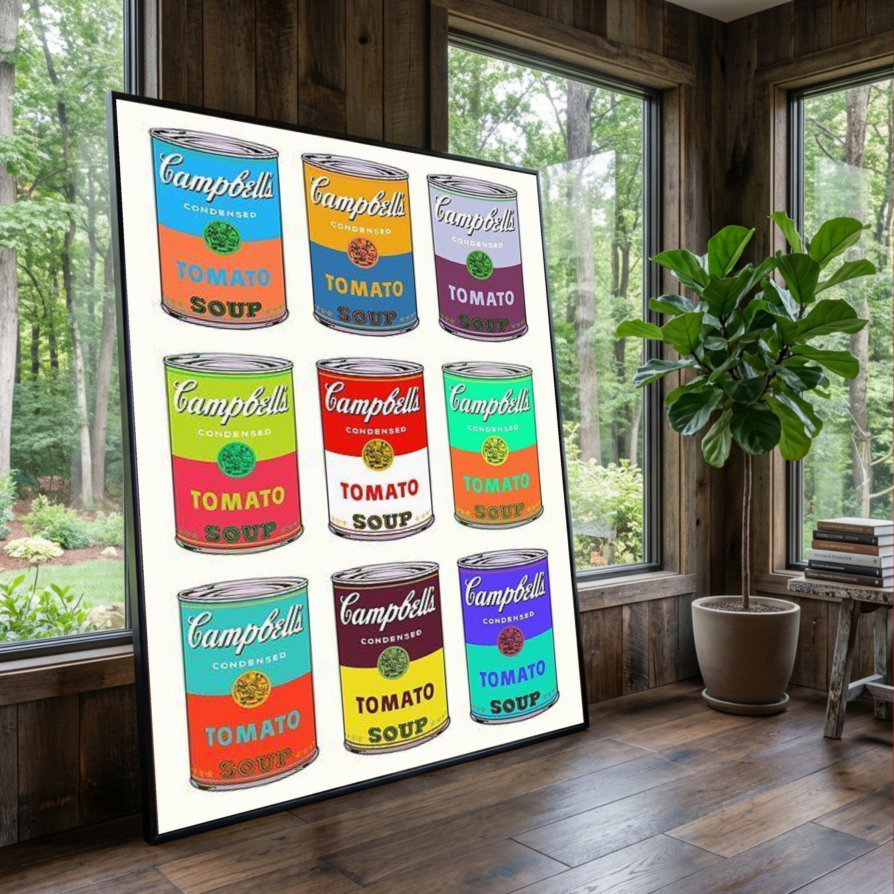 Campbell's Soup Cans Canvas, Colorful Pop Art, Retro Kitchen Decor - Etsy