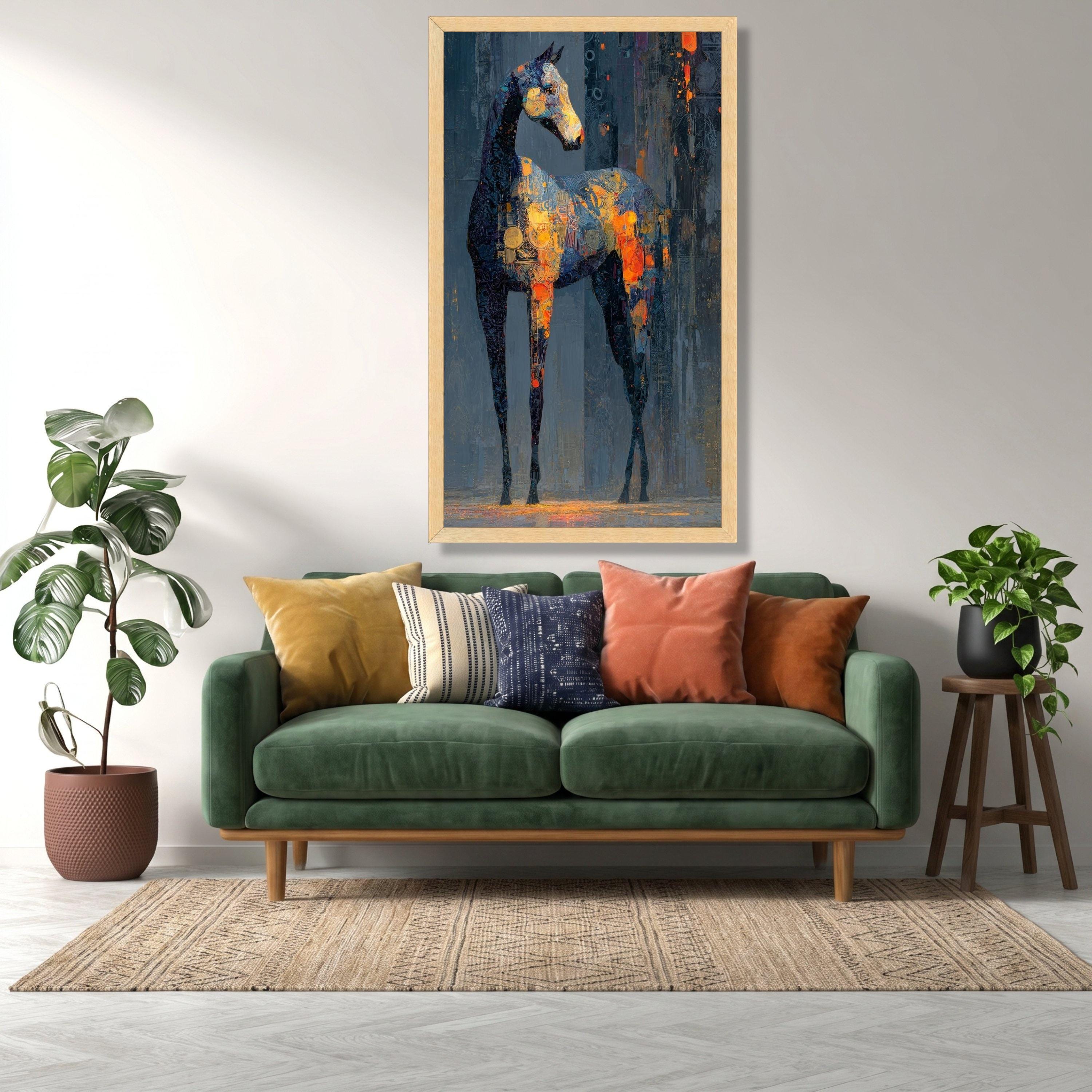 Abstract Horse Canvas Art, Colorful Equine Painting, Ready to Hang - Etsy