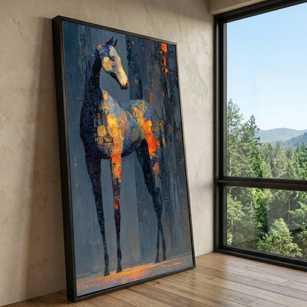 Abstract Horse Canvas Art, Colorful Equine Painting, Ready to Hang - Etsy