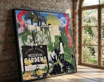 Kerry James Marshall Nickerson Gardens Canvastavla, Urbant landskap