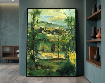 Paul Cezanne Landschaft Leinwand Druck, impressionistische Dorfszene, Wohnkultur