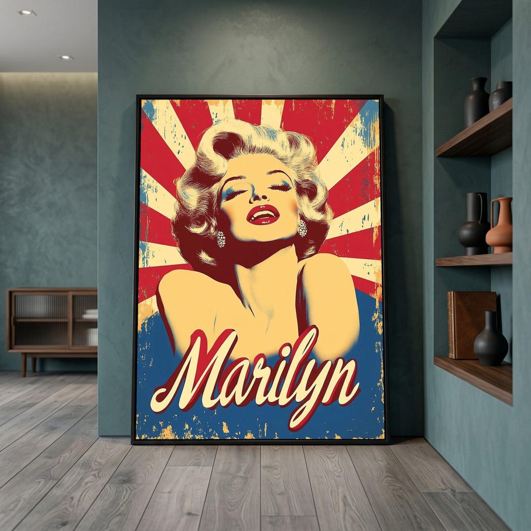Marilyn Monroe Pop Art Canvas, Hollywood Glamour Portrait Wall Art - Etsy