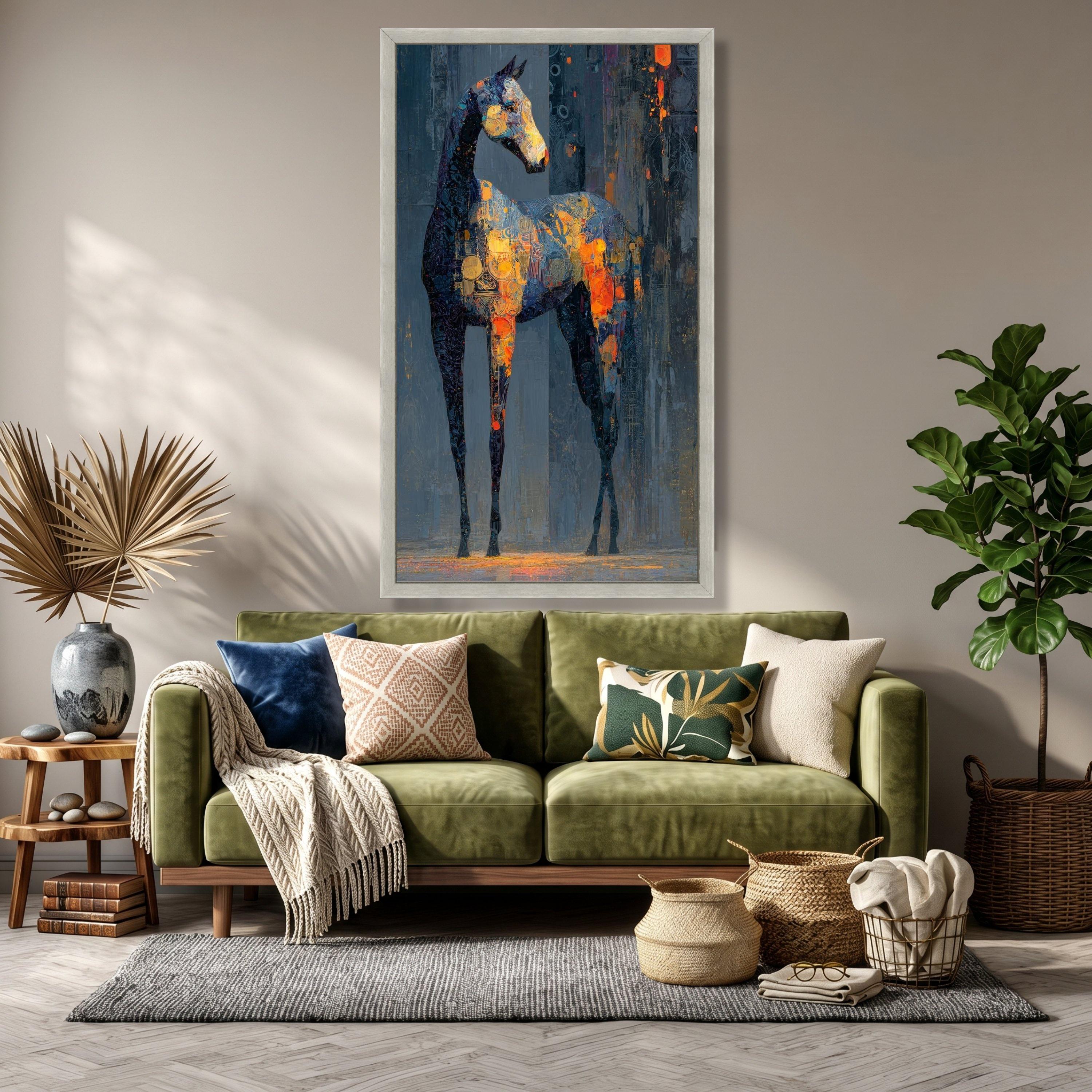 Abstract Horse Canvas Art, Colorful Equine Painting, Ready to Hang - Etsy