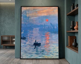 印象の日の出 - クロード・モネの手描きの油絵の複製、ル・アーヴル港