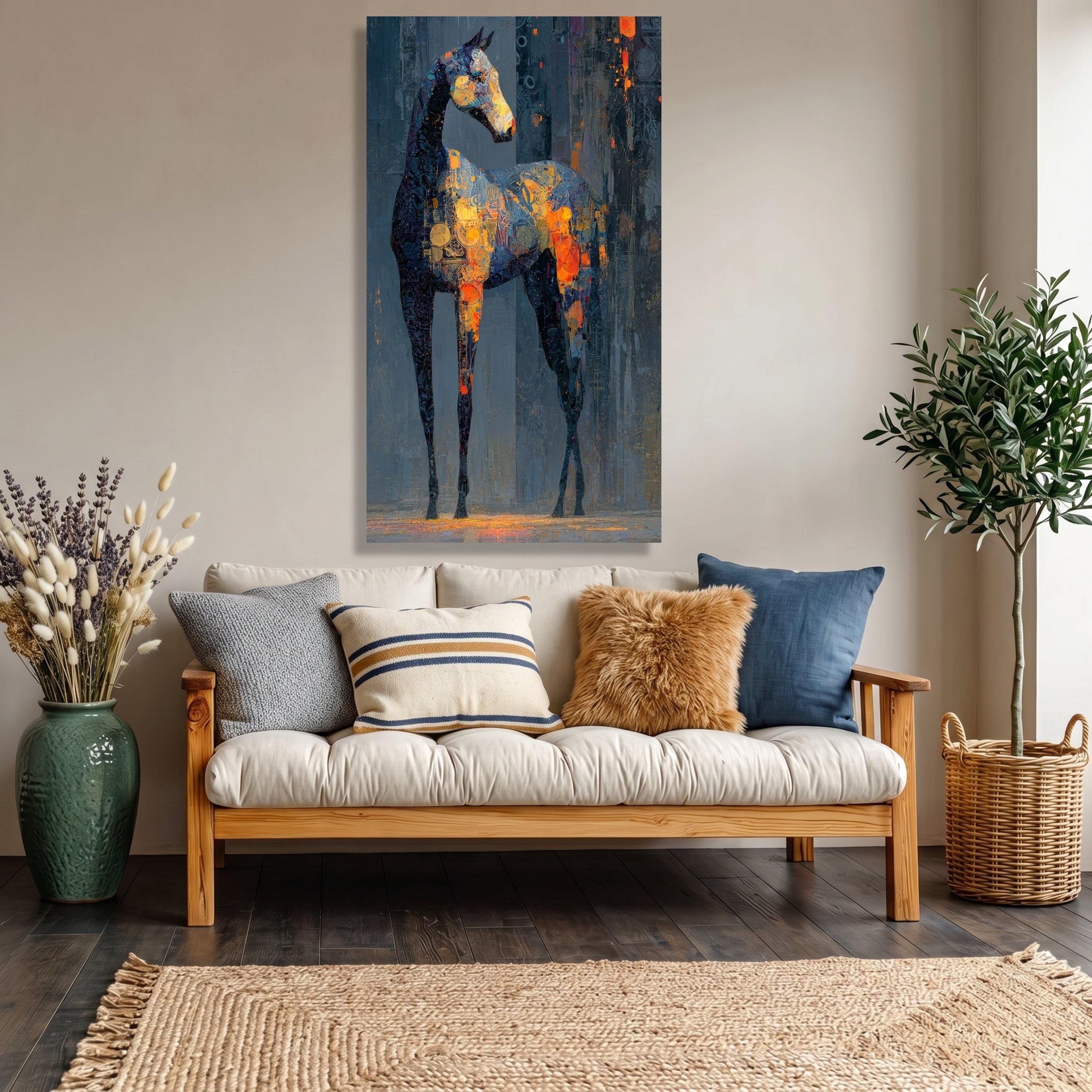 Abstract Horse Canvas Art, Colorful Equine Painting, Ready to Hang - Etsy