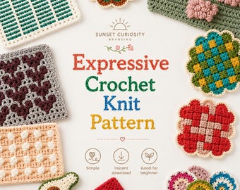 Expressive Crochet Knit Pattern | PDF Pattern with Step-by-Step Diagrams | Japanese Language