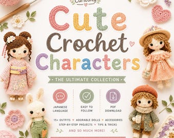 Cute Crochet Dress up Doll | PDF Pattern with Step-by-Step Diagrams | Japanese Language