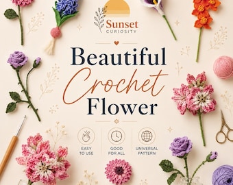 Beautiful Crochet Flower | PDF Pattern with Step-by-Step Diagrams | Japanese Language