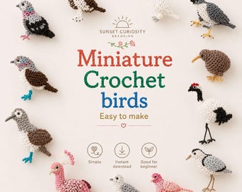 Miniature Crochet Birds | PDF Pattern with Step-by-Step Diagrams | Japanese Language