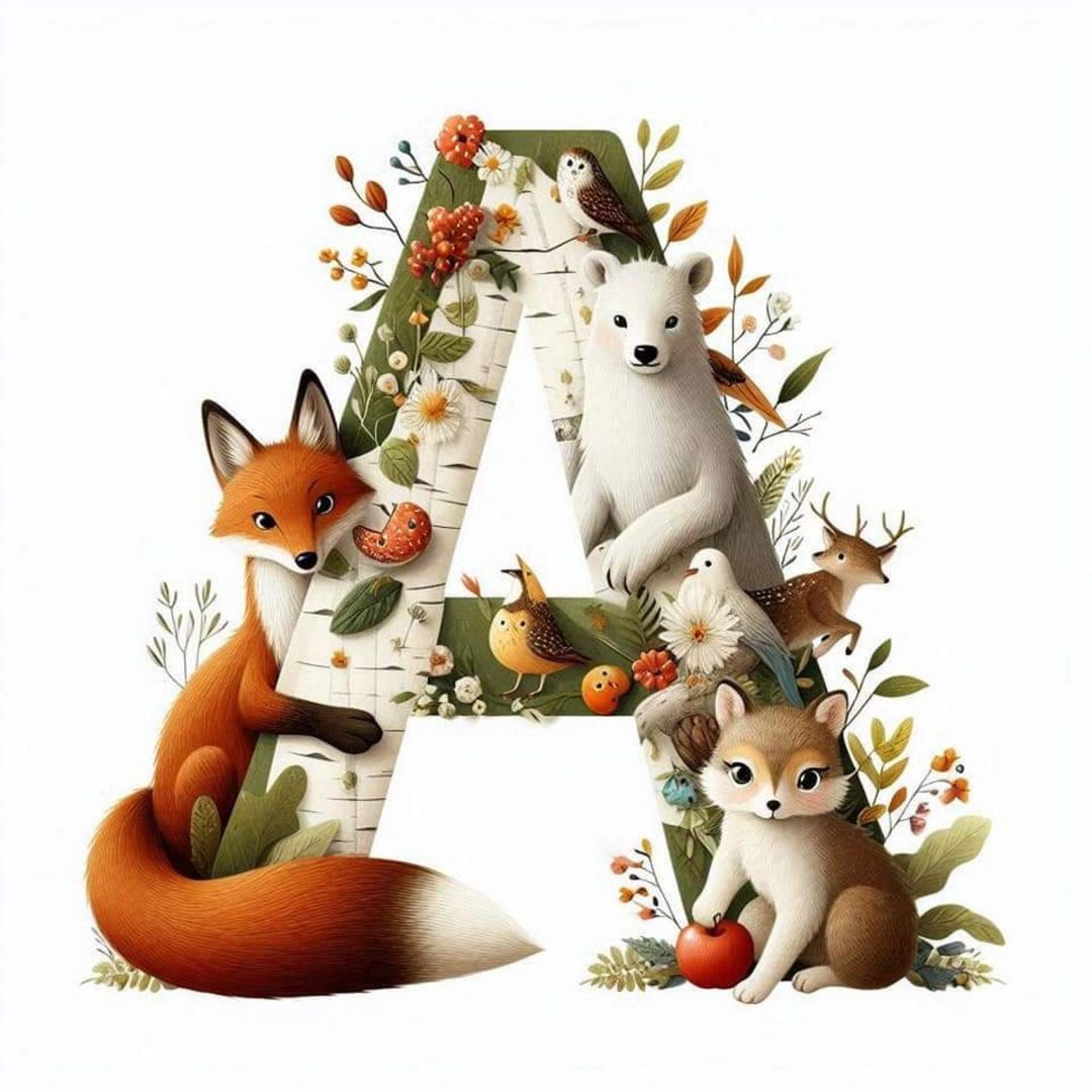 Autumn Letters With Forest Animals: A-Z Letters (digital Download) - Etsy
