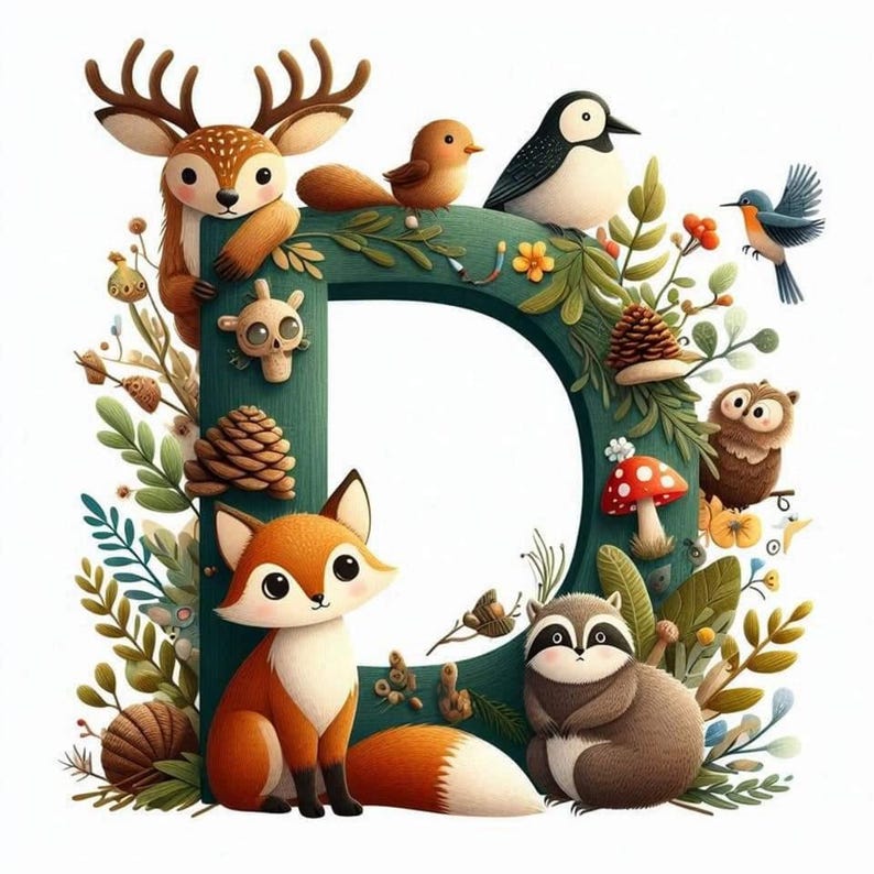 Autumn Letters With Forest Animals: A-Z Letters (digital Download) - Etsy