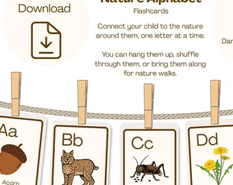 Nature Alphabet Flashcards | Printable ABC Cards (Digital Download)