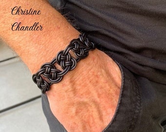 Leather Knotted Bracelet - Celtic Knotted Bracelet - Mens Leather Bracelet - Leather Bracelet - Leather Jewelry - Celtic Leather Bracelet