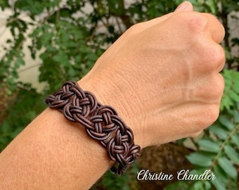 Leather Knotted Bracelet - Celtic Knotted Bracelet - Unisex Leather Bracelet - Leather Bracelet - Leather Jewelry - Celtic Leather Bracelet