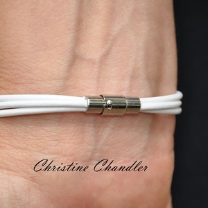 Pearl and Leather Bracelet 3 Strand Leather and Pearl Bracelet Pearl and Leather Jewelry Leather Bracelet Pearl Bracelet Leather image 6