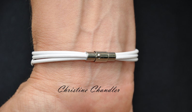 Pearl and Leather Bracelet 3 Strand Leather and Pearl Bracelet Pearl and Leather Jewelry Leather Bracelet Pearl Bracelet Leather image 6