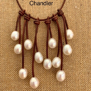 Pearl and Leather Jewelry - One-of-a-Kind Pearls - Large 15mm Very High Quality Pearl - Pearl Necklace - Pearl Necklace - Pearl Jewelry bild 3