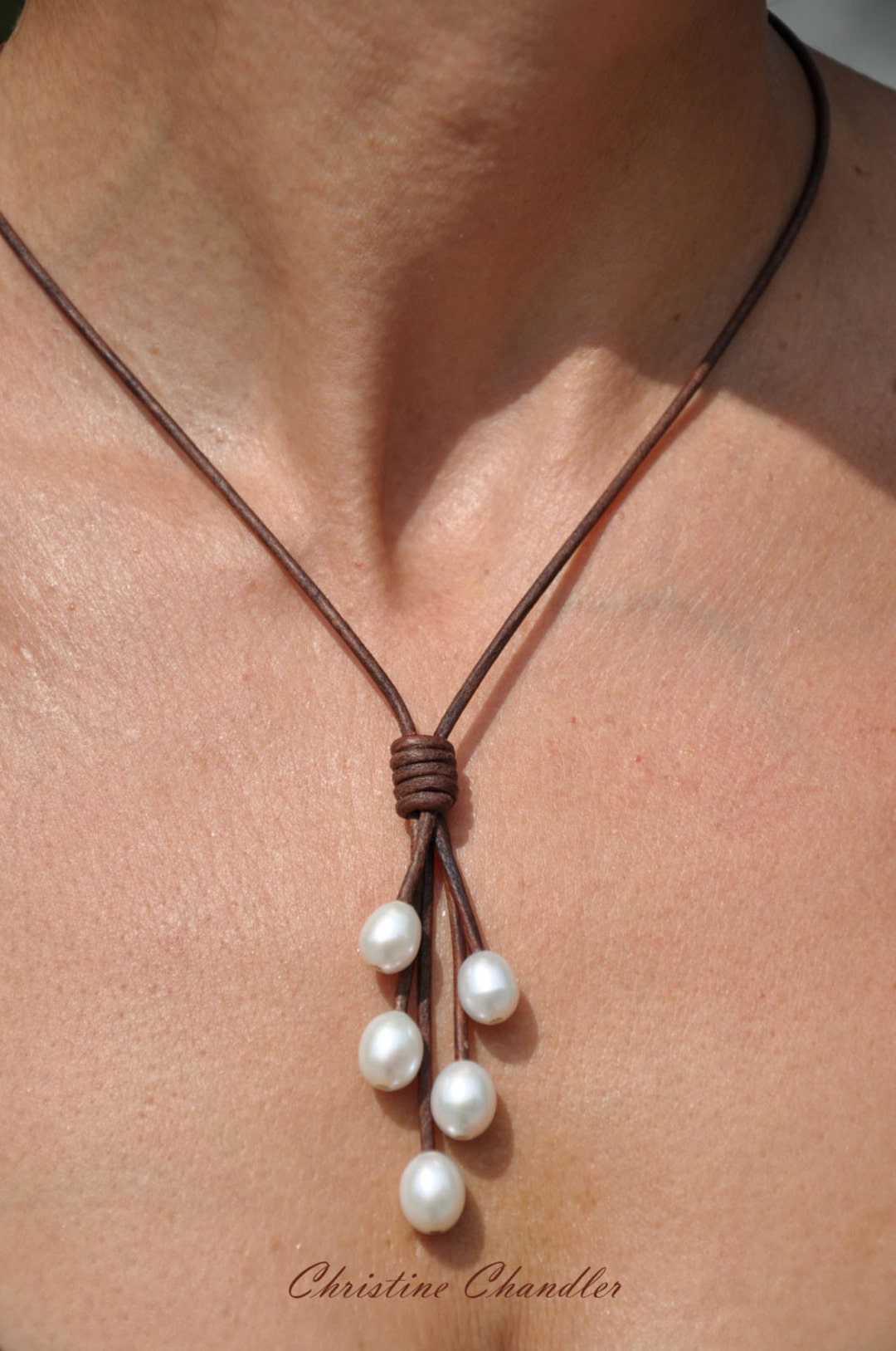 Quadruple Strand Leather Necklace with Convert-a-Clasp - Jennifer
