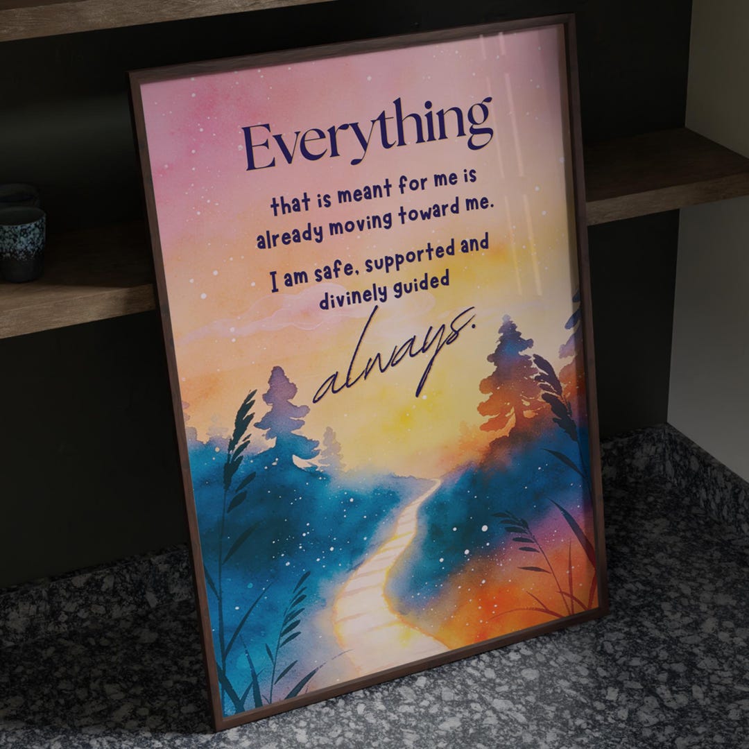 Path Affirmation Watercolor Path Manifestation Print, Divinely Guided Affirmation Poster ...