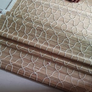 Handmade Roll Up Bamboo Blinds, Natural Shade, Modern Rustic Decor.