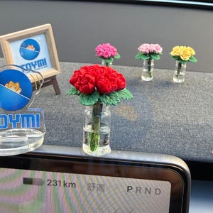 Elegante jarrón de cristal con forma de rosa para decorar el coche (tablero, retrovisor, espejo, adorno, interior) y accesorios para vehículos.