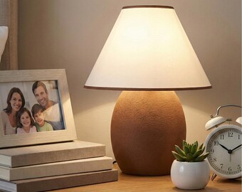 3D Printed Japandi Orb Table Lamp | Ribbed Sphere, Nordic Bedside Light