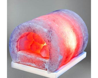 Natural Himalayan Salt Lamp, Rock Chunks, Warm Amber Glow, Decorative Night Light