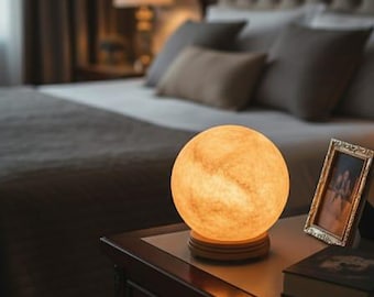 Natural Himalayan Salt Lamp, Hand Carved Crystal Light, Relaxing Home Decor