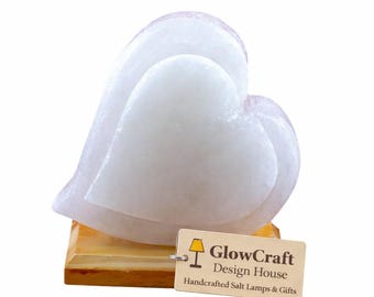 Heart Rock Salt Crystal Lamp, Natural Himalayan Ambiance Light, Home Decor