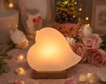 Heart Shaped Himalayan Salt Lamp, Natural Night Light, Cozy Bedroom Decor