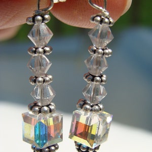 Swarovski Crystal et argent Sterling boucles d&#39;oreilles.