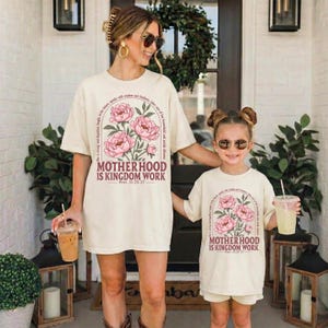 Floral Motherhood Shirt, Christian Faith Mom Tee, Vintage Peony Graphic